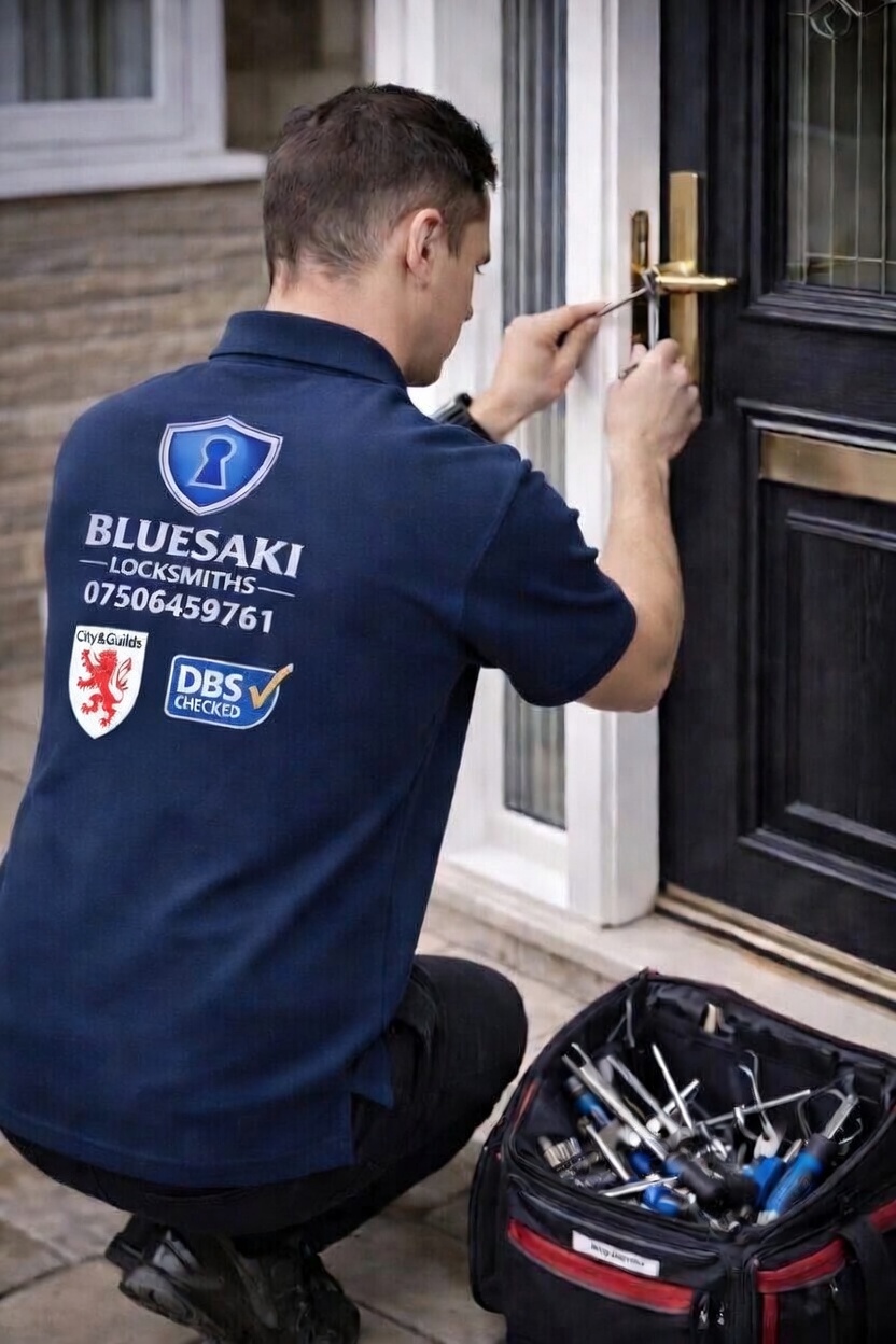 Professional Locksmith at work